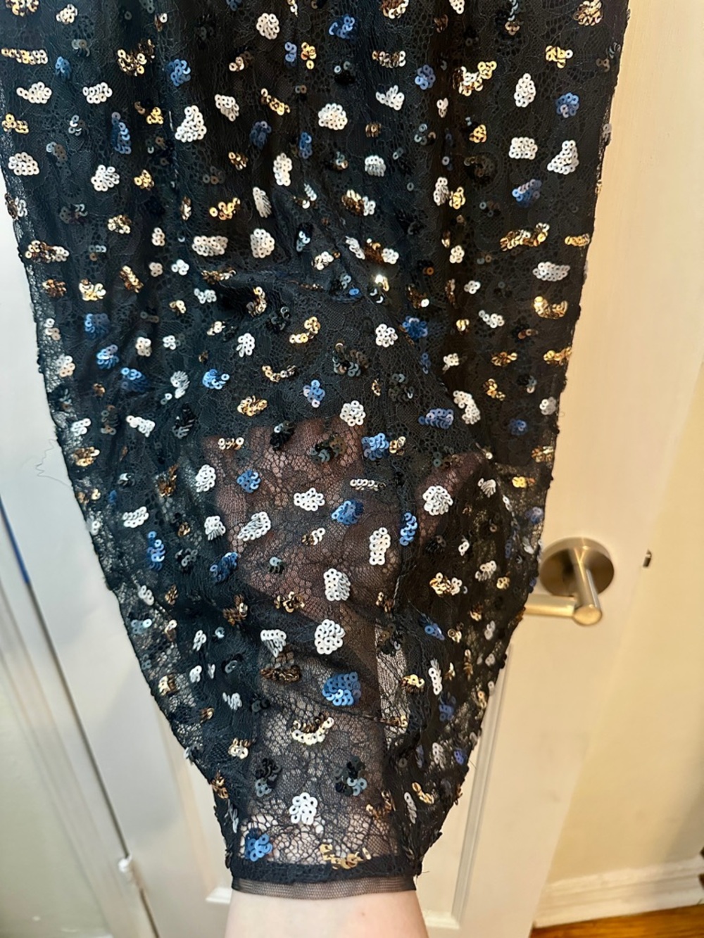 BCBGMaxAzria Rosalina Peplum Sequin Lace Black Formal Party Wedding Prom Dress 2 - Picture 6 of 16